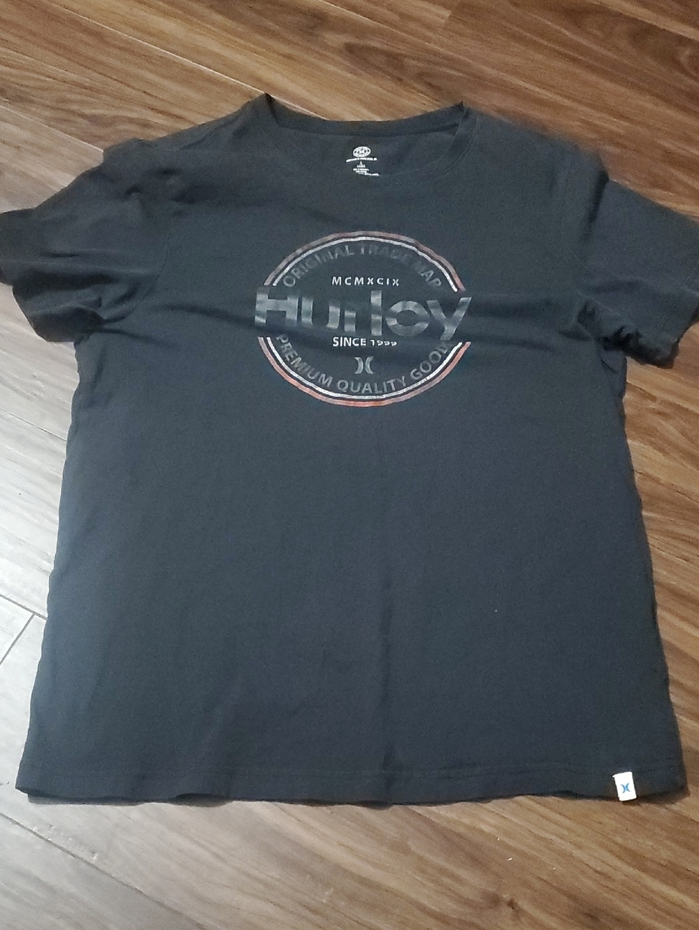 Hurley Black Short Sleeve Crew Tee with Circular Logo